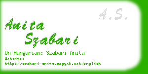 anita szabari business card